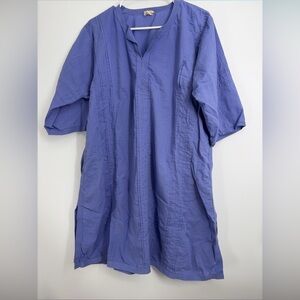 ANOKHI Tunic Dress Sz S/M Pleated Boho Cotton Indian